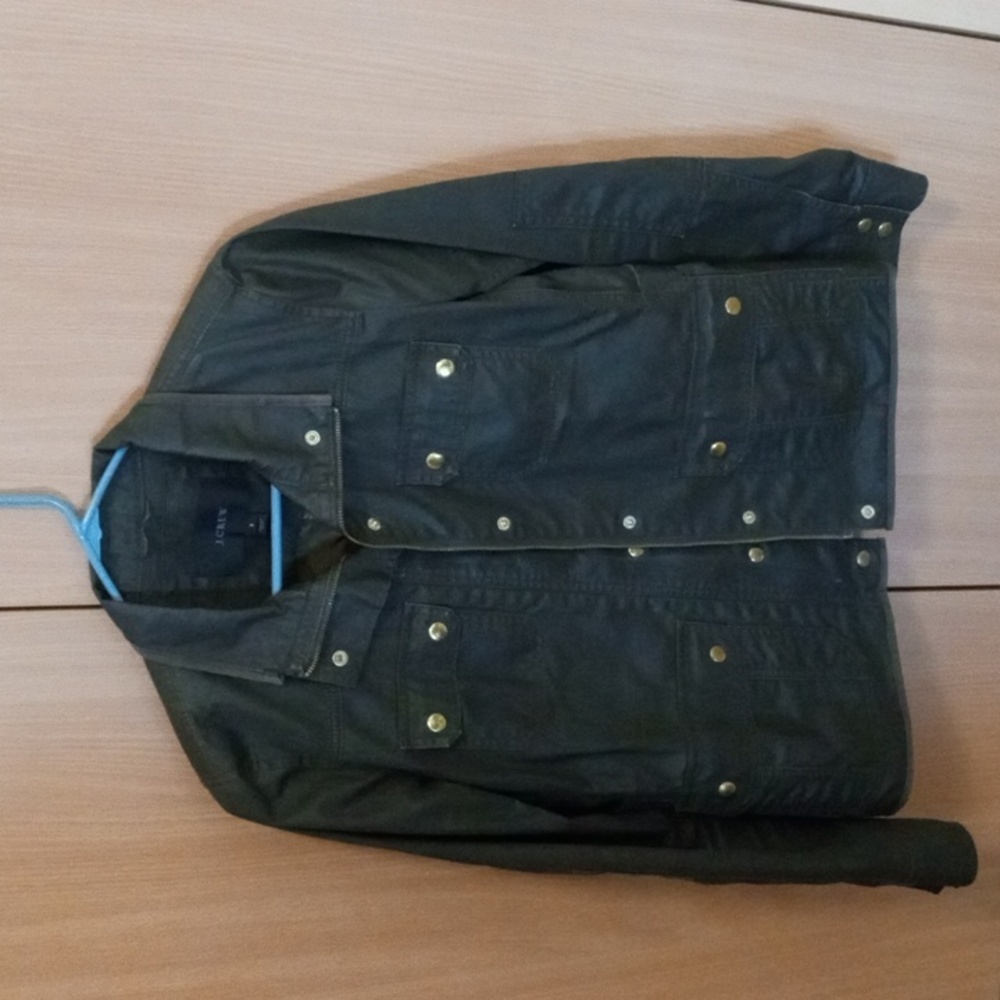 J Crew waxed cotton Field Coat size small
